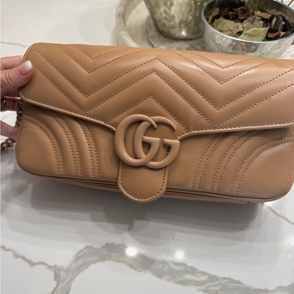 Gucci GG Marmont Matelassé Crossbody | 2 Straps | Chain & Canvas Leather - Picture 3 of 16